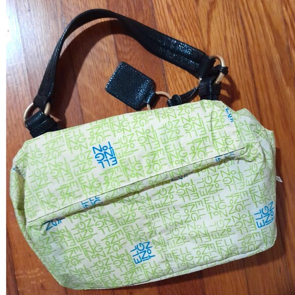 Leather Nylon Ellington Medium Size Solid Black Gold Shoulder Bag Minimalist - Picture 8 of 14